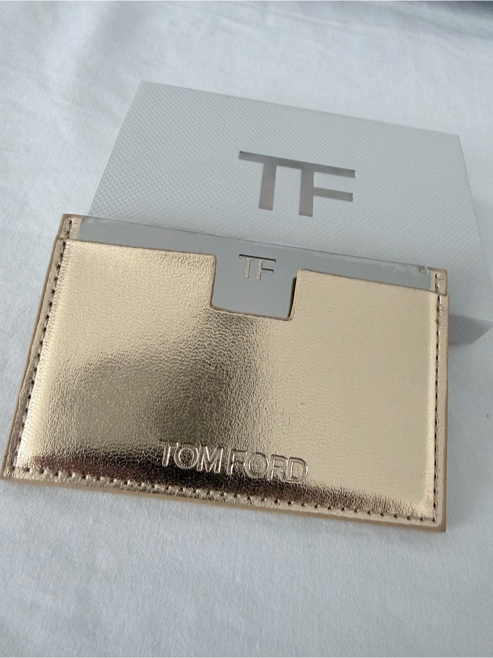 Tom Ford Rose Gold Metallic Card & Key Holder